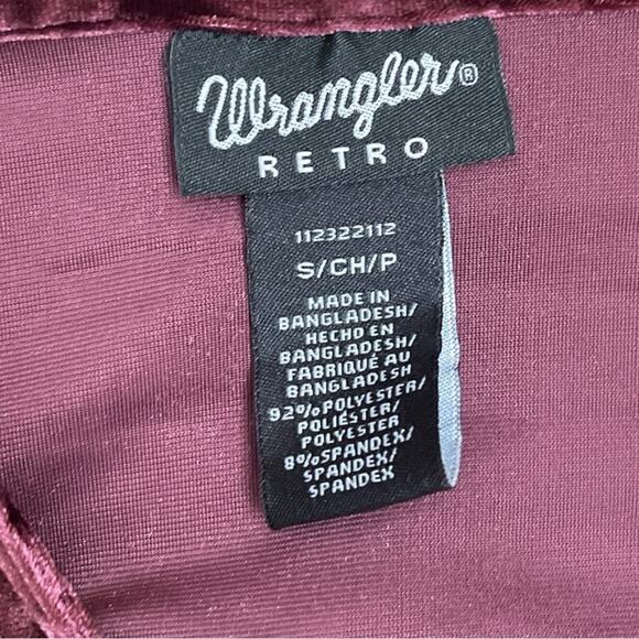 Wrangler Retro Crushed Velvet Surplus Top Whimsygoth Bohowitch Size S - Picture 7 of 11